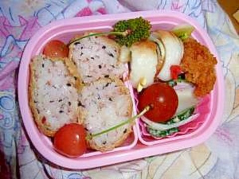 本日ののちゃんお弁当(2)(8)　お稲荷さん弁当